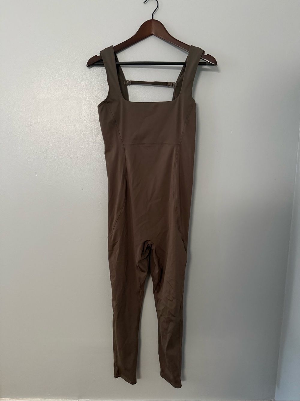 Fabletics olive green Square-Neck Jumpsuit